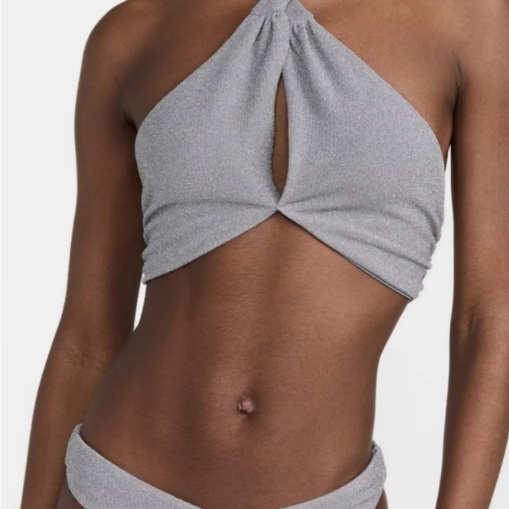 Gray Halter Bikini Top